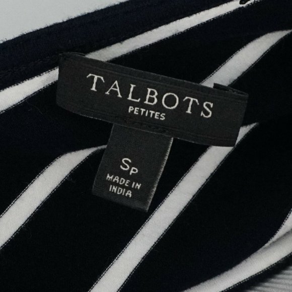 TALBOTS Black White Pink Long Elastic Summer Dress - Picture 6 of 7